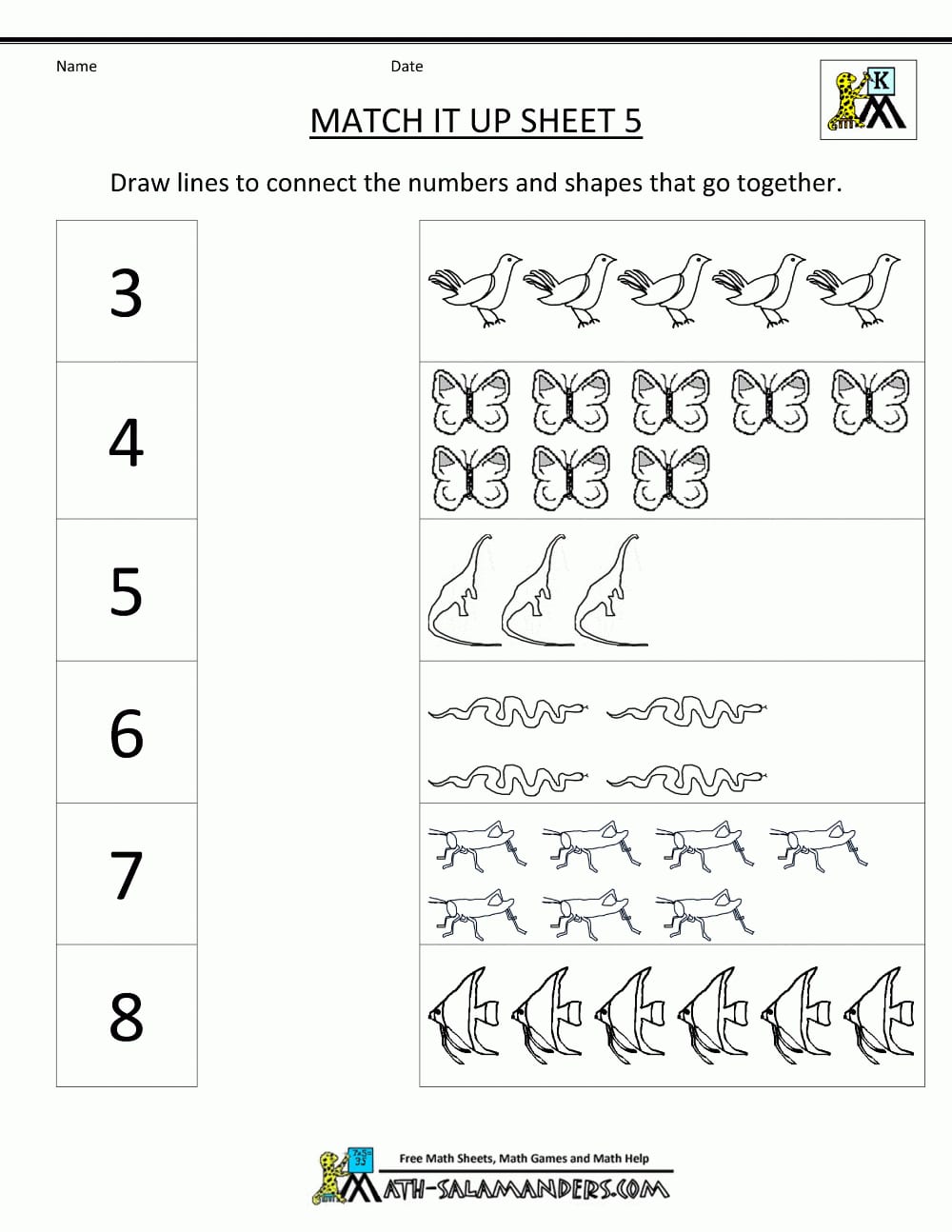 Math Worksheets Kindergarten In Number Worksheets For Kindergarten