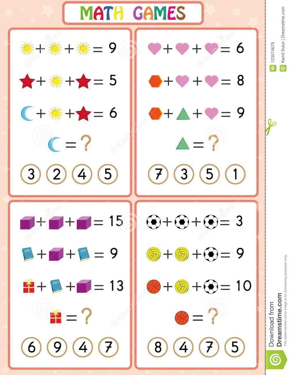 Mathematics Educational Game For Kids Fun Worksheets For Children With Regard To Fun Worksheets For Kids