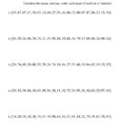 Mean Median Mode And Range  Unsorted Sets Sets Of 20 From 10 To Or Mean Median Mode Word Problems Worksheets Pdf
