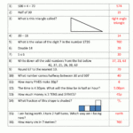 Mental Maths Test Year 4 Worksheets Along With Math Worksheets For Grade 4 With Answers
