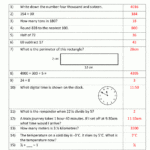 Mental Maths Test Year 4 Worksheets As Well As Math Worksheets For Grade 4 With Answers