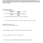 Metric Dimensional Analysis Practice 1 With Regard To Dimensional Analysis Worksheet Answers