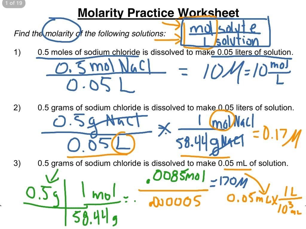 Molarity Practice Worksheet Molarity Practice Worksheet As Letter B With Regard To Molarity Practice Worksheet
