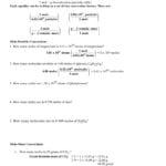 Mole Conversions Worksheet For Gram Formula Mass Worksheet