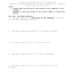 Moleparticle Practice Worksheet As Well As Mole Mass And Particle Conversion Worksheet