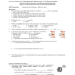 Momentum Impulse And Momentum Change And Momentum And Collisions Worksheet Answers