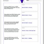 Money Word Problems Along With Money Skills Worksheets