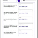 Money Word Problems And Rounding Word Problems Worksheets