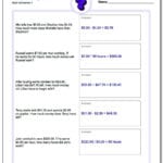 Money Word Problems As Well As Operations With Rational Numbers Worksheet
