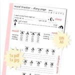 Mood Tracker A6 Instant Download Printable Mood And Sleep  Etsy And Sleep Diary Worksheet