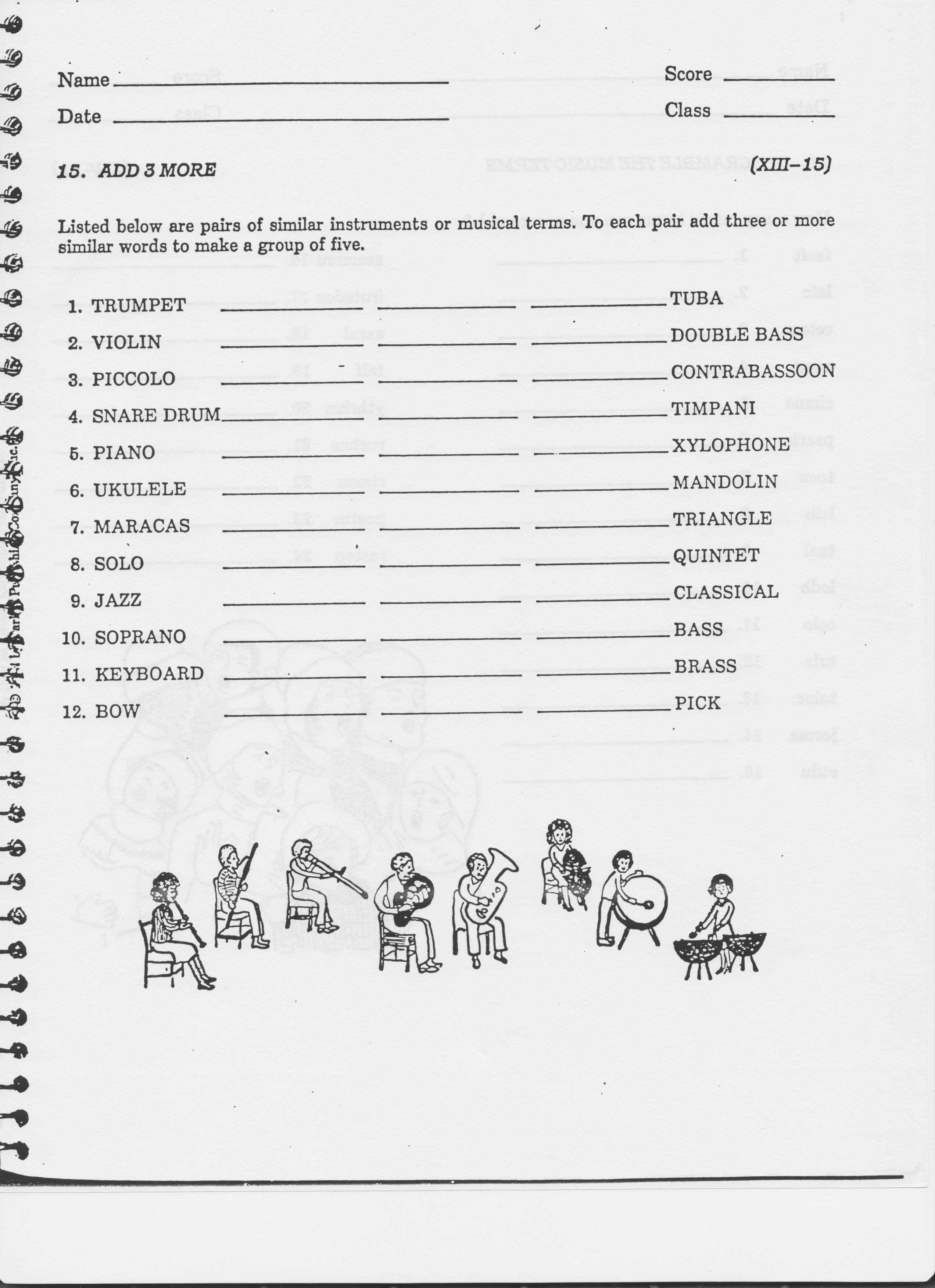 Music Worksheets With Regard To Elementary Music Worksheets