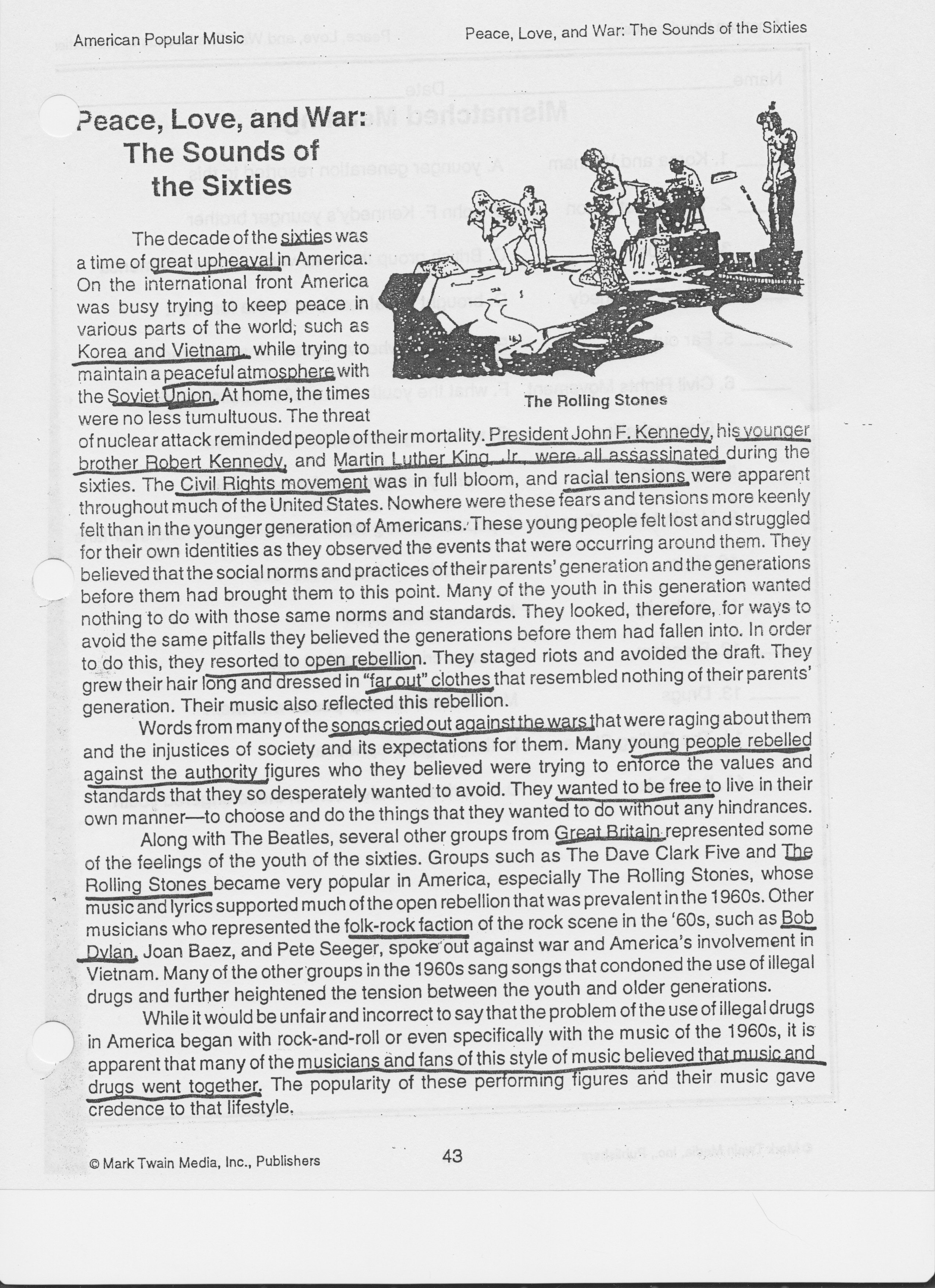 Music Worksheets With Regard To Mark Twain Media Inc Publishers Social Studies Worksheets Answers