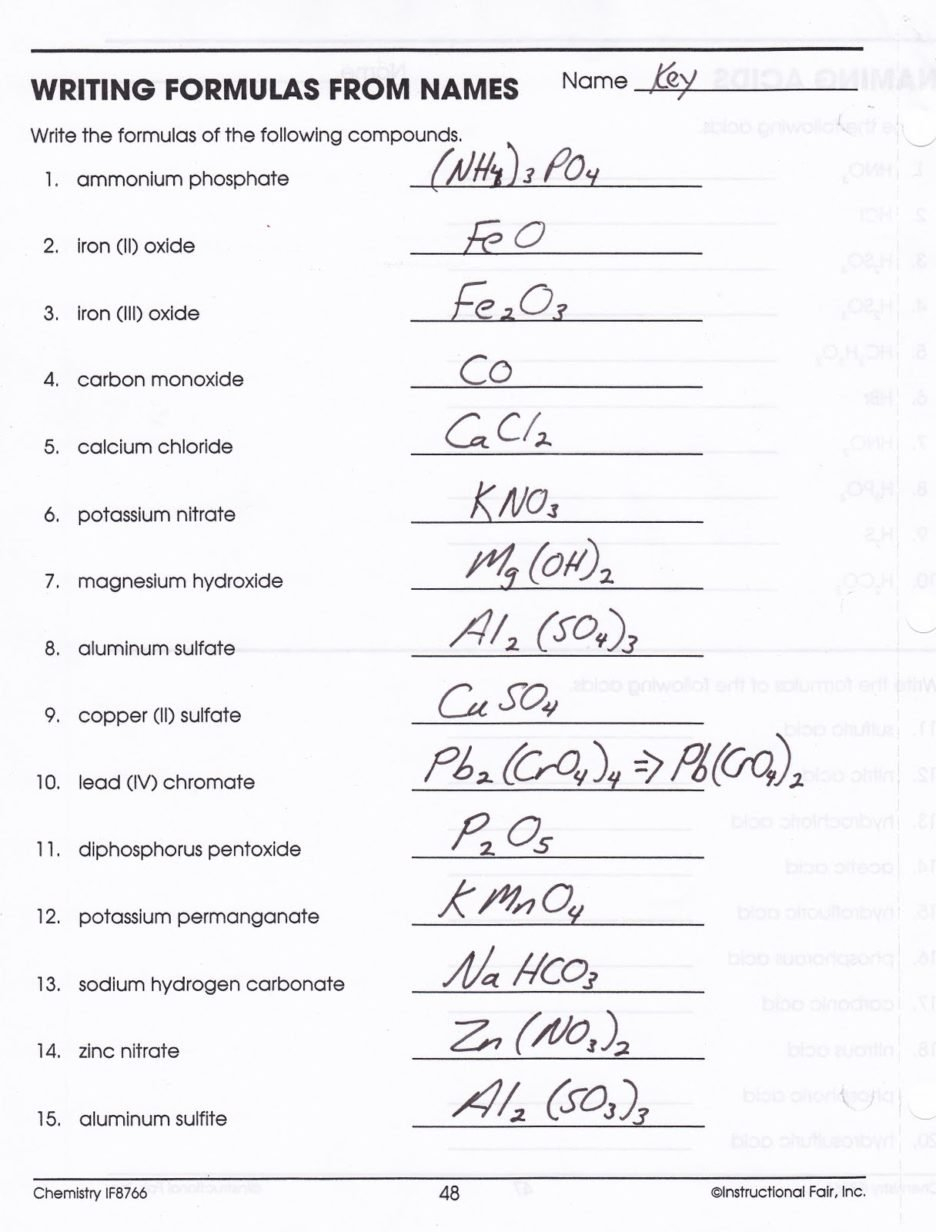 Naming And Writing Ionic And Covalent Writing Binary Ionic Formulas And Writing Binary Ionic Formulas Worksheet Answers
