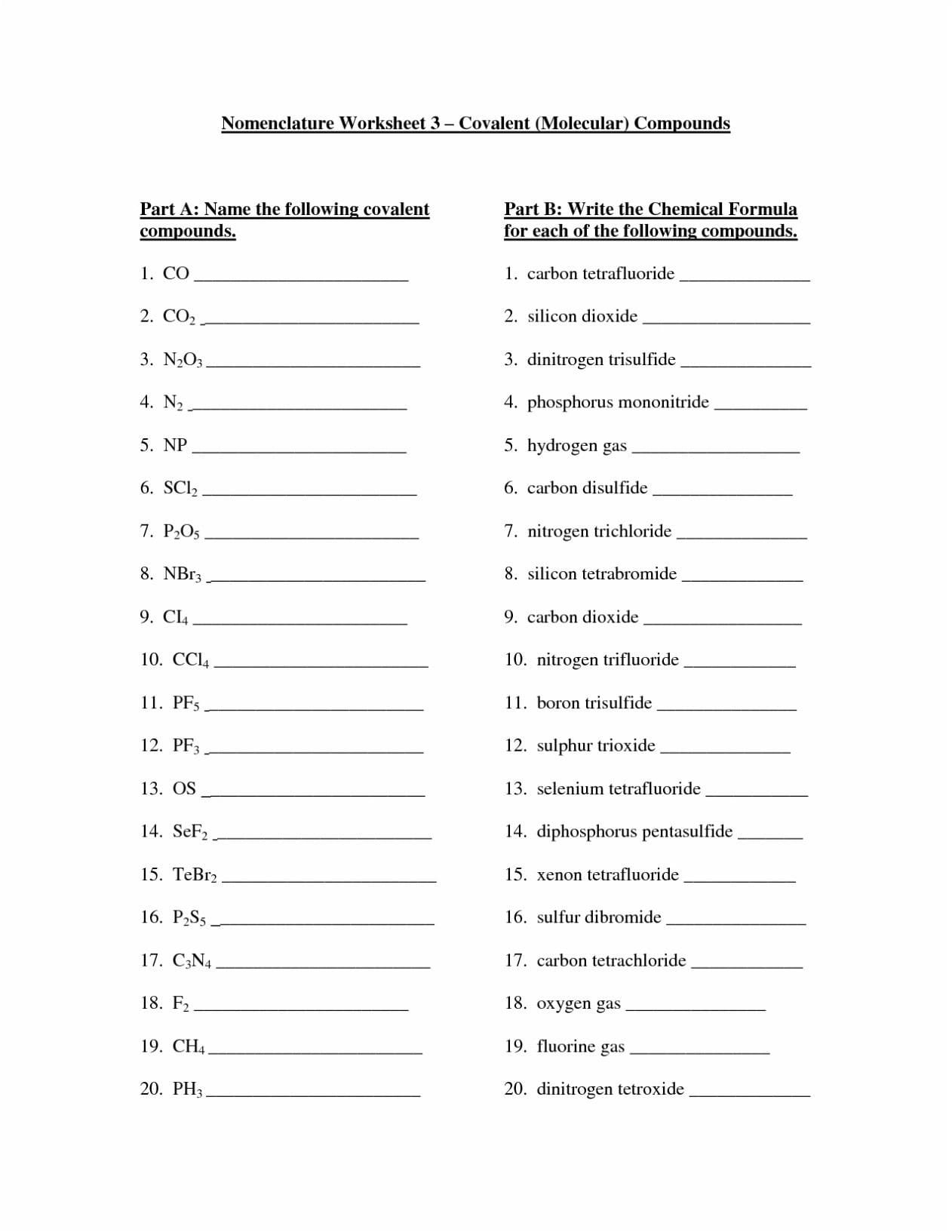 Naming Ionic And Covalent Compounds Worksheet Answer Key With Regard To Ionic And Covalent Compounds Worksheet