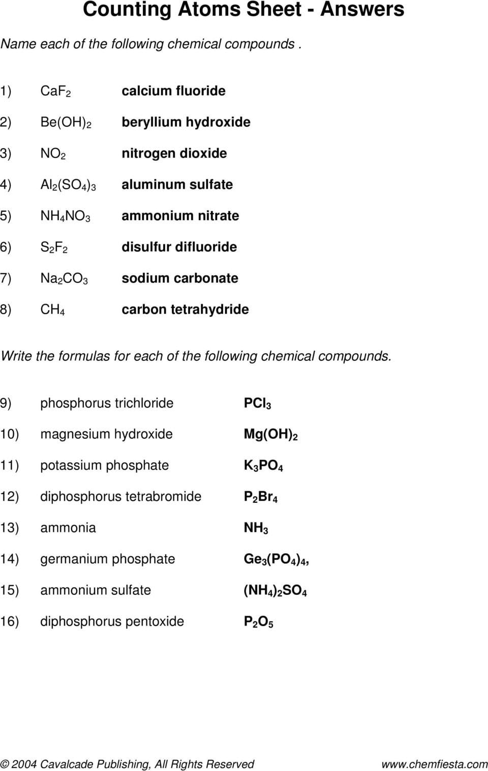 Naming Ionic Compounds Answer Key  Pdf Within Naming Ions And Chemical Compounds Worksheet 1