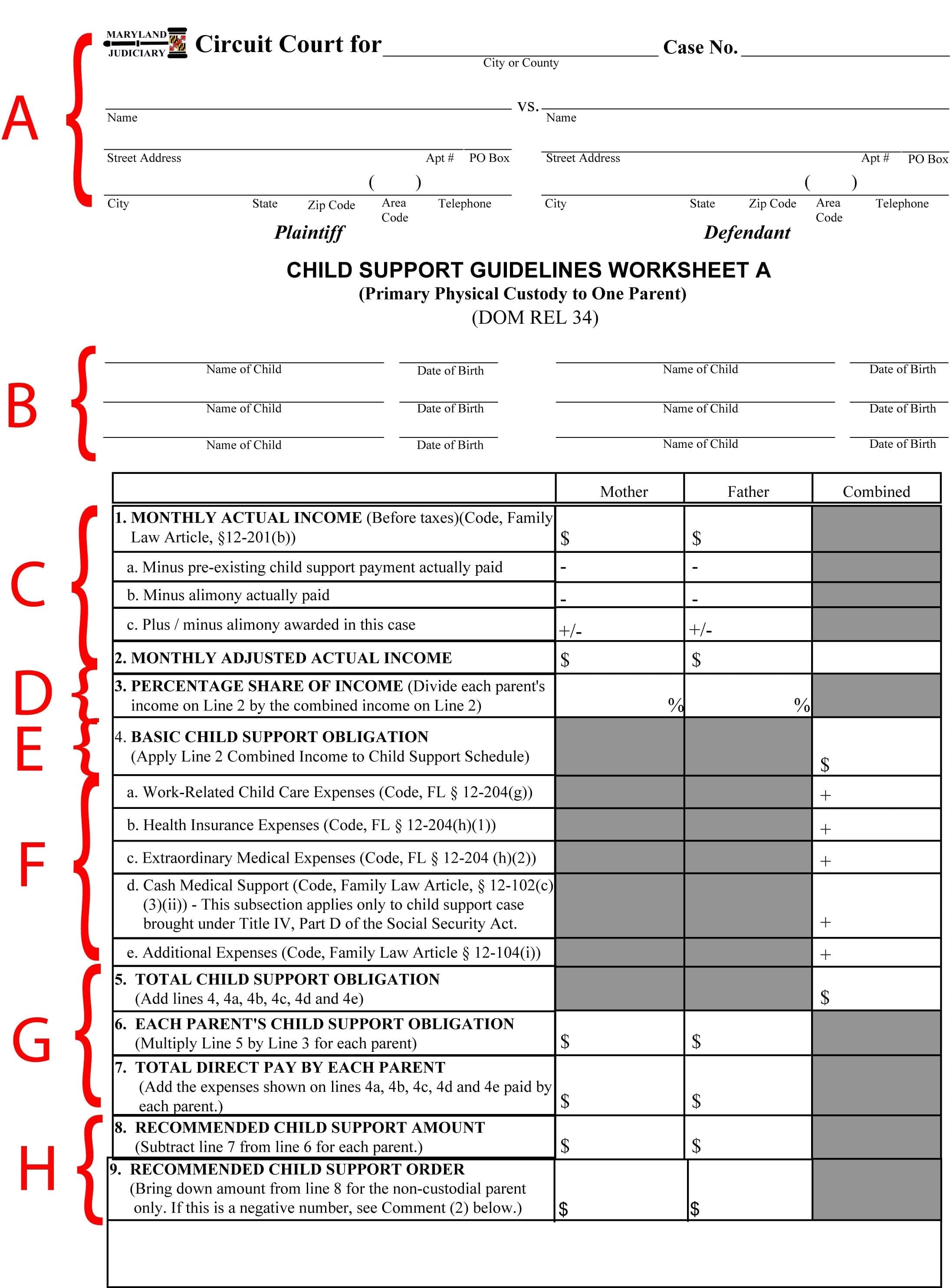 New Mexico Child Support Worksheet The Best Worksheets Image In Nm Child Support Worksheet