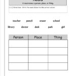 Nouns Worksheets From The Teacher's Guide For Noun Worksheets For Grade 1