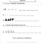 Number And Shape Patterns Worksheets Also Finding Patterns In Numbers Worksheets