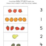 Number Matching Counting And Number Writing Worksheets Also Preschool Matching Worksheets