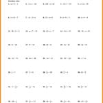 One Step Equations Addition And Subtraction Worksheet Inside Solving One Step Equations Worksheet