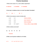 Orbitals And Quantum Numbers Practice Questions Throughout Quantum Numbers Practice Worksheet