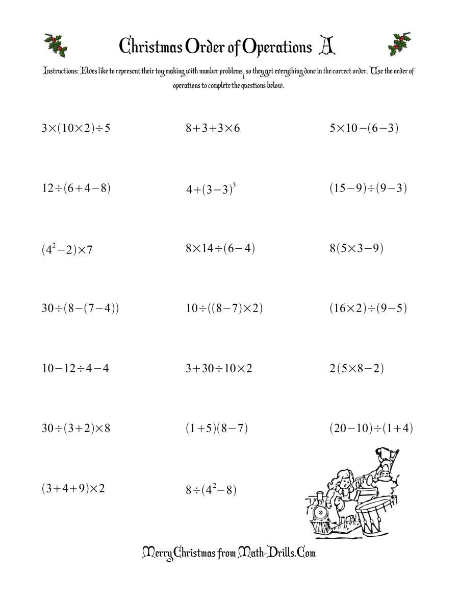 Order Of Operations Three Steps A Intended For Order Of Operations Word Problems Worksheets With Answers