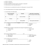 Organic Compounds Ws As Well As Organic Compounds Worksheet Answers