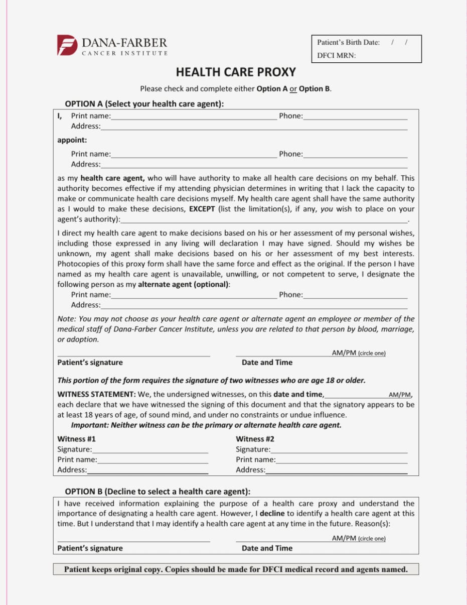 Patients Health Care Surrogate — Bcma Intended For Health Care Surrogate Worksheet