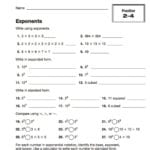 Patterns In Numbers  Using Exponents  Teachervision Or Exponents Worksheets 6Th Grade