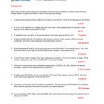 Percent Applications Worksheet 2 Answer Key Together With Percentage Worksheets For Grade 6