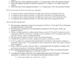 Percent Composition And Molecular Formula Worksheet For Percent Composition Chemistry Worksheet