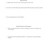 Percent Composition And Molecular Formula Worksheet In Percent Composition Chemistry Worksheet