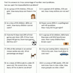 Percentage Word Problems Or 6Th Grade Math Word Problems Worksheets Pdf