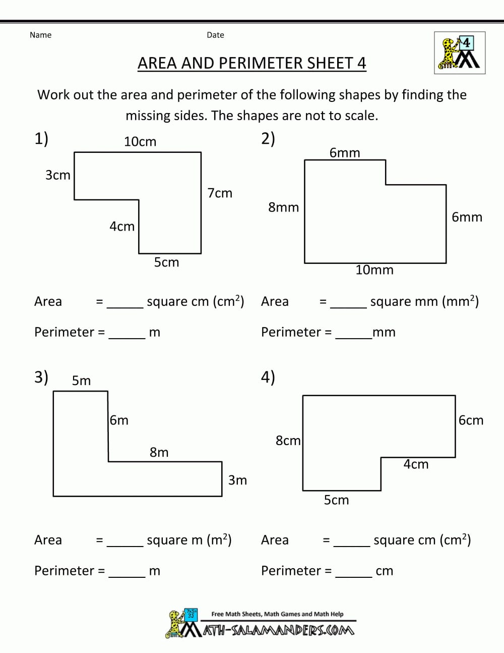 Perimeter Worksheets In 7Th Grade Common Core Math Worksheets With Answer Key