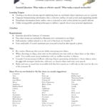 Personal Experience Analogy Speech And Public Speaking Basics Worksheet