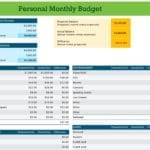 Personal Monthly Budget In Home Budget Planning Worksheets