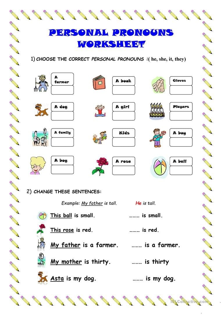 Personal Pronouns Worksheet Worksheet  Free Esl Printable Pertaining To Personal Pronouns Worksheet
