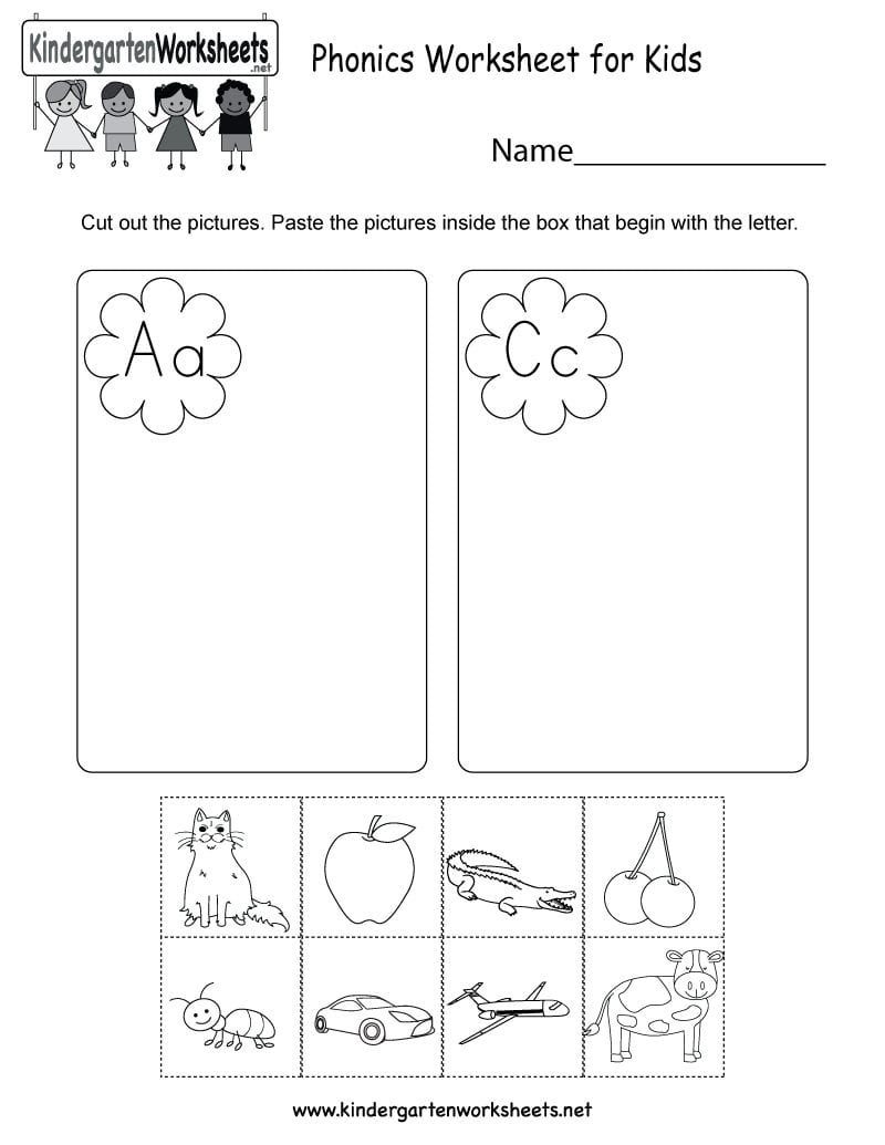 Phonics Worksheet For Kids  Free Kindergarten English Worksheet For Within English Worksheets For Kids