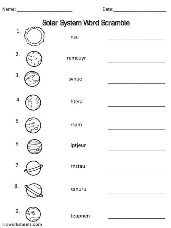 Planets Facts Interactive Worksheet within Solar System Worksheets ...