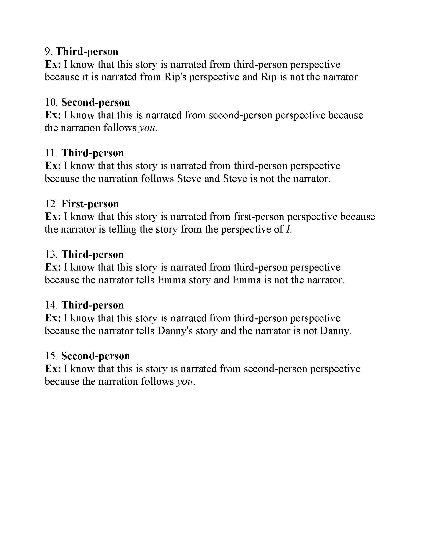Point Of View Worksheet 6  Answers For Point Of View Worksheet 12