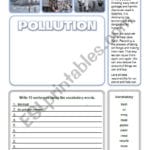 Pollution Write And Draw Activity  Esl Worksheetcbenglish Together With Pollution Vocabulary Worksheet