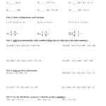 Polynomials Worksheet 1 For Multiplying Polynomials Worksheet Answers