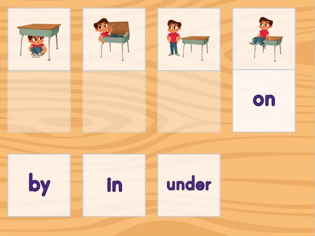 Positional Words Matching Game  Game  Education For Positional Words Worksheets