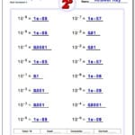 Powers Of Ten And Scientific Notation For Exponents Worksheets 6Th Grade