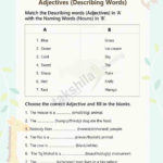 Practice English Grammar Worksheet For Class 1  Adjectives With Regard To Noun Worksheets For Grade 1
