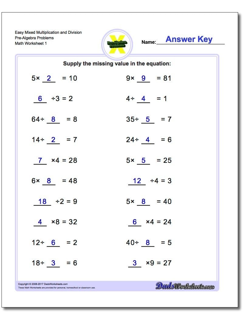Prealgebra Throughout Finding The Missing Number In An Equation Worksheets