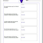 Prealgebra Word Problems And Writing Equations From Word Problems Worksheet