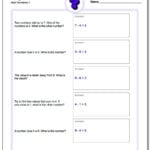 Prealgebra Word Problems For Solving Equations With Variables On Both Sides With Fractions Worksheet