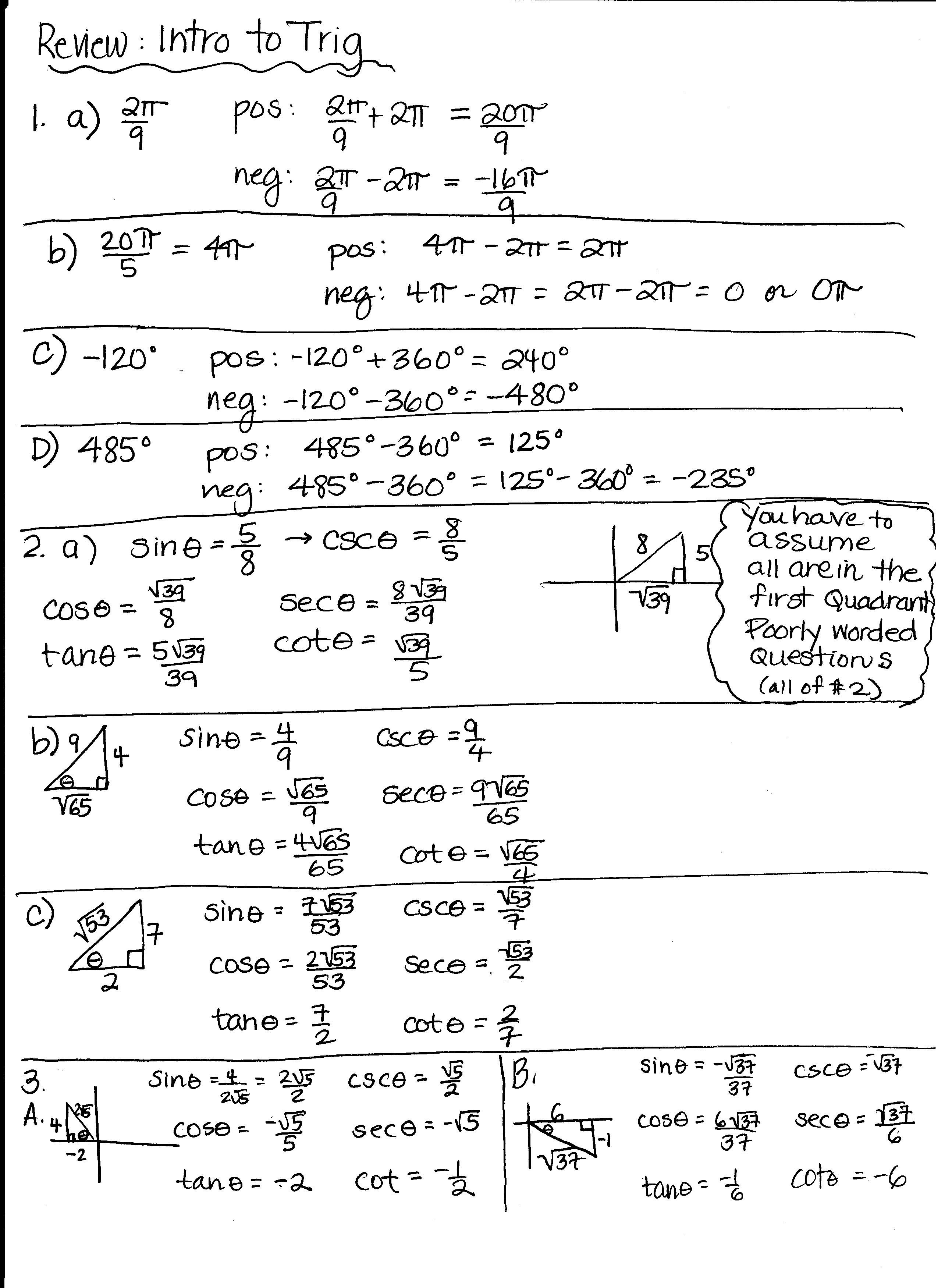 Precalculus Honors  Mrs Higgins With Precalculus Worksheets With Answers Pdf