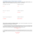 Pretest Unit 5 Solving Equations Key No Calculator Necessary Pertaining To One Solution No Solution Infinite Solutions Worksheet